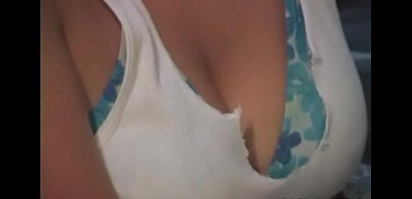  Hot brunette cutie Lesley with impressive natural tits fucks on camera